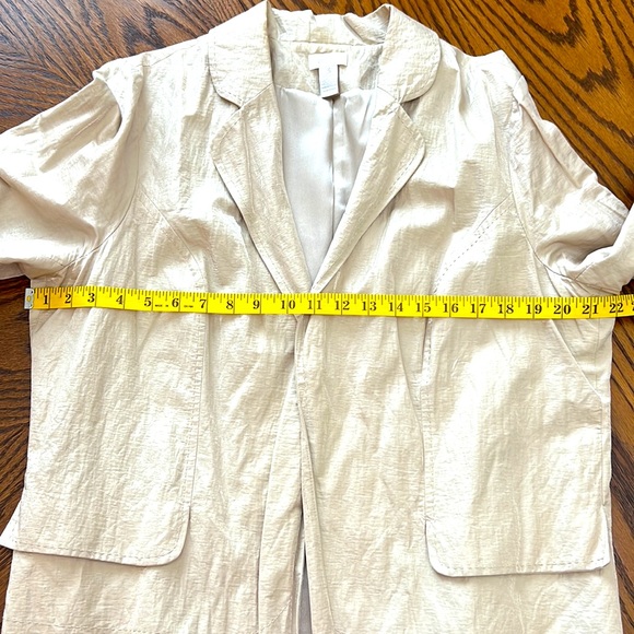 Chico’s long sleeve Jacket Blazer with metallic gold - Picture 8 of 9